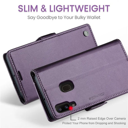 CASEME 023 Series For Samsung Galaxy A20 / A30 / M10s Glossy Case RFID Blocking Leather Phone Cover