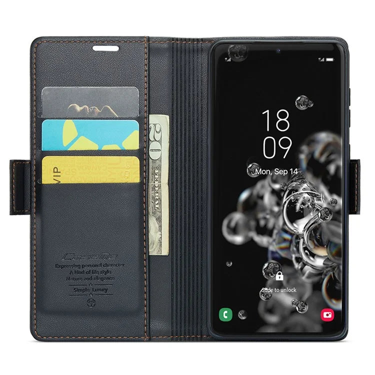 CASEME 023 Series For Samsung Galaxy S20 Ultra Case Wallet RFID Blocking Leather Phone Cover