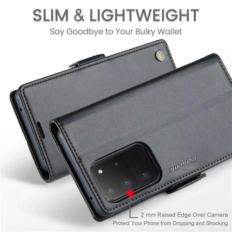 CASEME 023 Series For Samsung Galaxy S20 Ultra Case Wallet RFID Blocking Leather Phone Cover