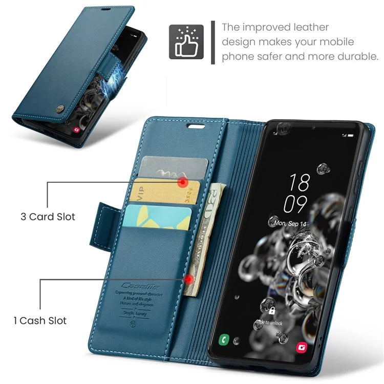 CASEME 023 Series For Samsung Galaxy S20 Ultra Case Wallet RFID Blocking Leather Phone Cover
