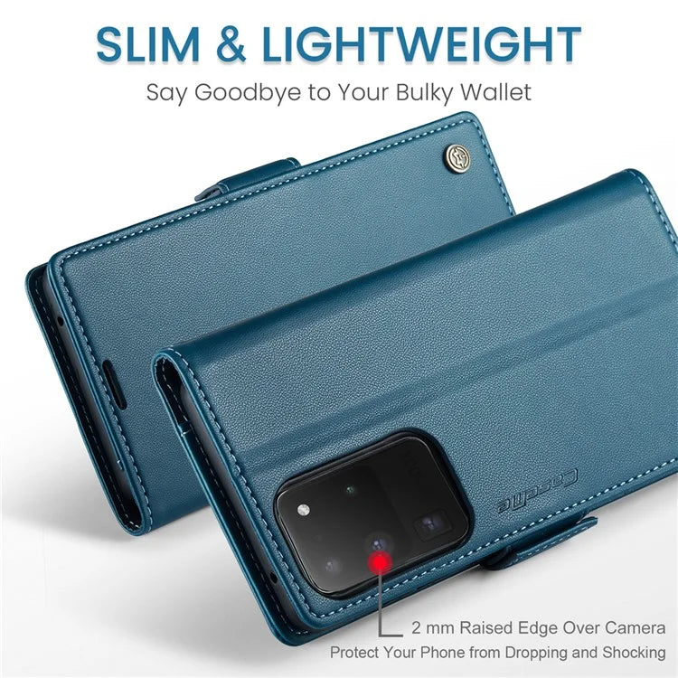 CASEME 023 Series For Samsung Galaxy S20 Ultra Case Wallet RFID Blocking Leather Phone Cover
