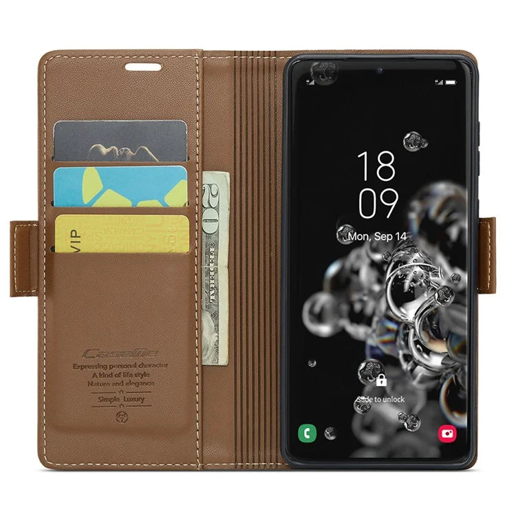 CASEME 023 Series For Samsung Galaxy S20 Ultra Case Wallet RFID Blocking Leather Phone Cover