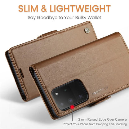 CASEME 023 Series For Samsung Galaxy S20 Ultra Case Wallet RFID Blocking Leather Phone Cover