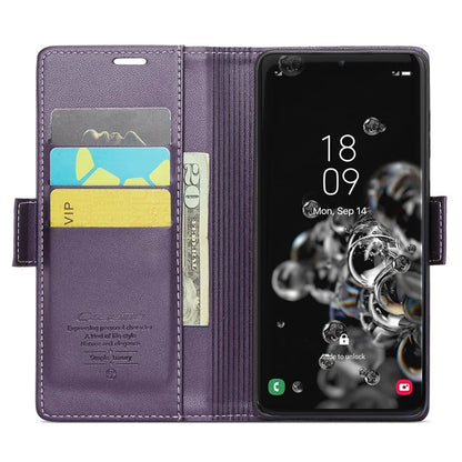 CASEME 023 Series For Samsung Galaxy S20 Ultra Case Wallet RFID Blocking Leather Phone Cover