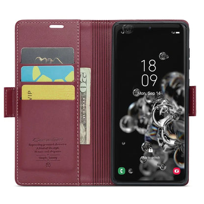 CASEME 023 Series For Samsung Galaxy S20 Ultra Case Wallet RFID Blocking Leather Phone Cover