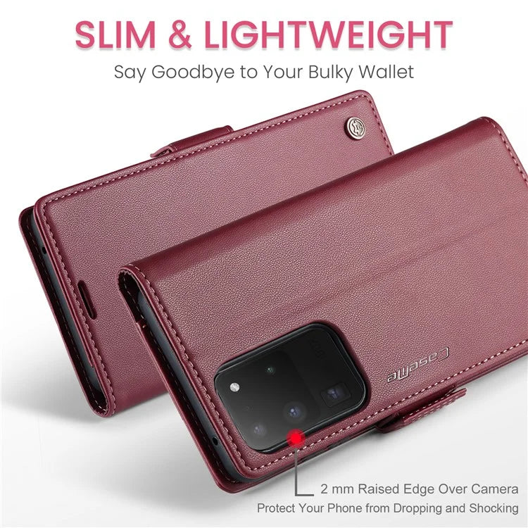 CASEME 023 Series For Samsung Galaxy S20 Ultra Case Wallet RFID Blocking Leather Phone Cover