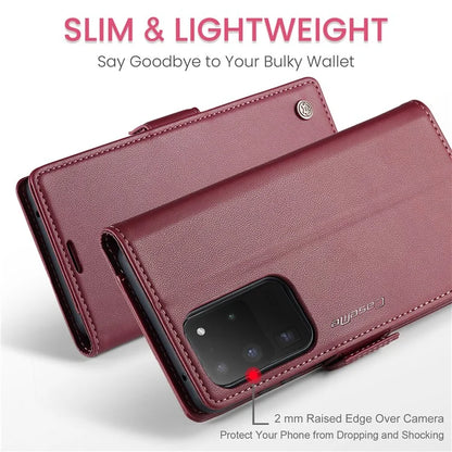 CASEME 023 Series For Samsung Galaxy S20 Ultra Case Wallet RFID Blocking Leather Phone Cover