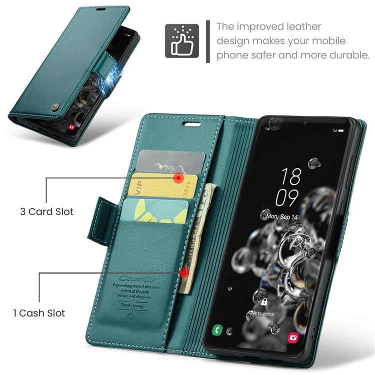 CASEME 023 Series For Samsung Galaxy S20 Ultra Case Wallet RFID Blocking Leather Phone Cover