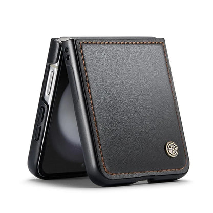 CASEME 023 Series For Samsung Galaxy Z Flip5 5G Case Litchi Texture Leather+PC Phone Cover