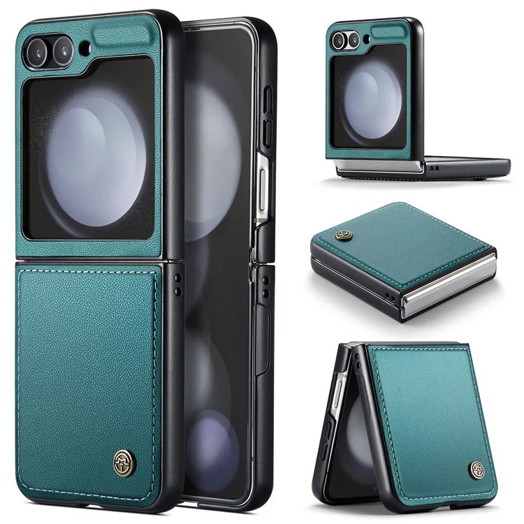 CASEME 023 Series For Samsung Galaxy Z Flip5 5G Case Litchi Texture Leather+PC Phone Cover