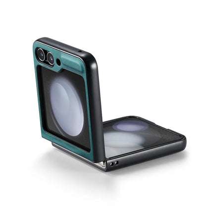 CASEME 023 Series For Samsung Galaxy Z Flip5 5G Case Litchi Texture Leather+PC Phone Cover