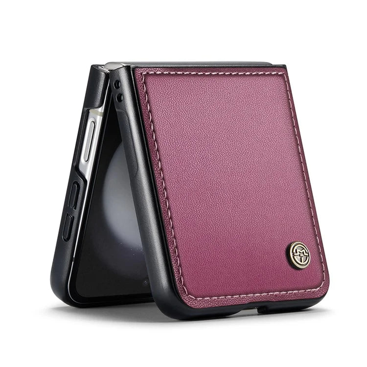 CASEME 023 Series For Samsung Galaxy Z Flip5 5G Case Litchi Texture Leather+PC Phone Cover