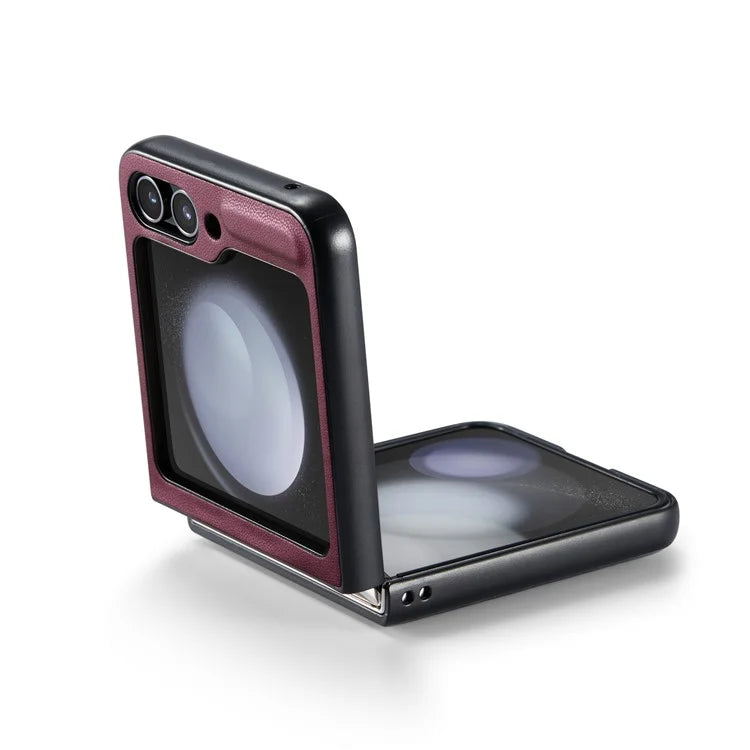 CASEME 023 Series For Samsung Galaxy Z Flip5 5G Case Litchi Texture Leather+PC Phone Cover