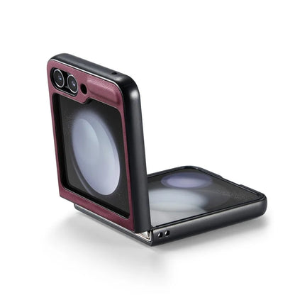 CASEME 023 Series For Samsung Galaxy Z Flip5 5G Case Litchi Texture Leather+PC Phone Cover