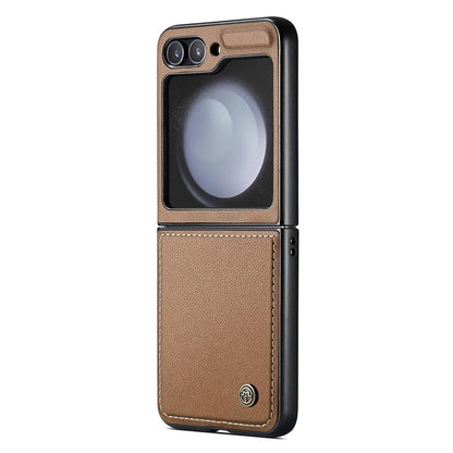 CASEME 023 Series For Samsung Galaxy Z Flip5 5G Case Litchi Texture Leather+PC Phone Cover
