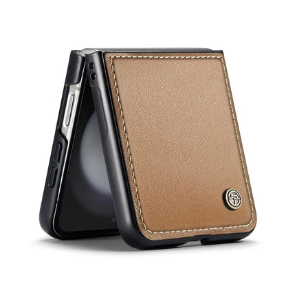 CASEME 023 Series For Samsung Galaxy Z Flip5 5G Case Litchi Texture Leather+PC Phone Cover