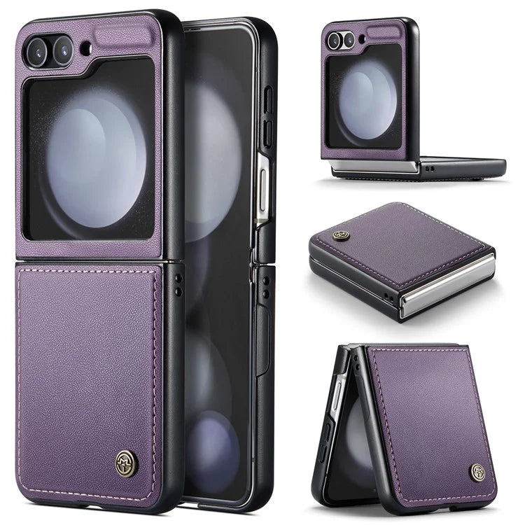 CASEME 023 Series For Samsung Galaxy Z Flip5 5G Case Litchi Texture Leather+PC Phone Cover