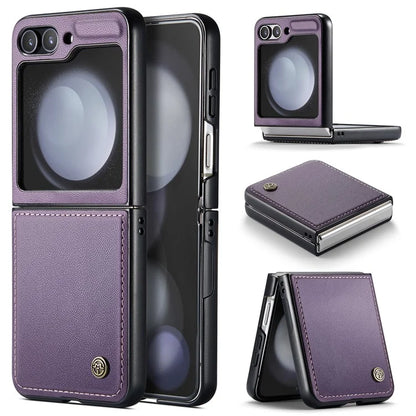 CASEME 023 Series For Samsung Galaxy Z Flip5 5G Case Litchi Texture Leather+PC Phone Cover