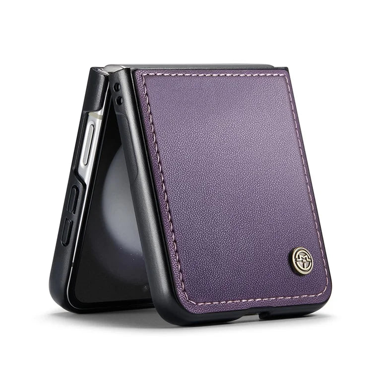 CASEME 023 Series For Samsung Galaxy Z Flip5 5G Case Litchi Texture Leather+PC Phone Cover