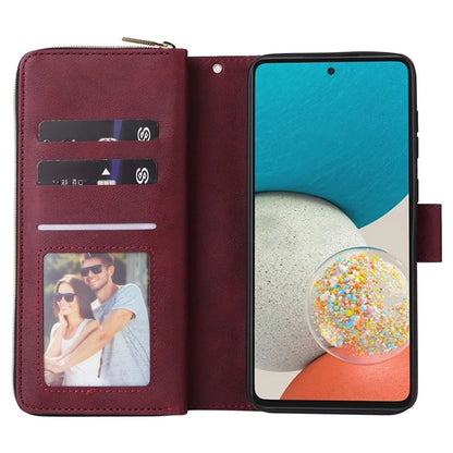 For Samsung Galaxy A53 5G Case Card Slots Zipper Wallet Leather Phone Cover