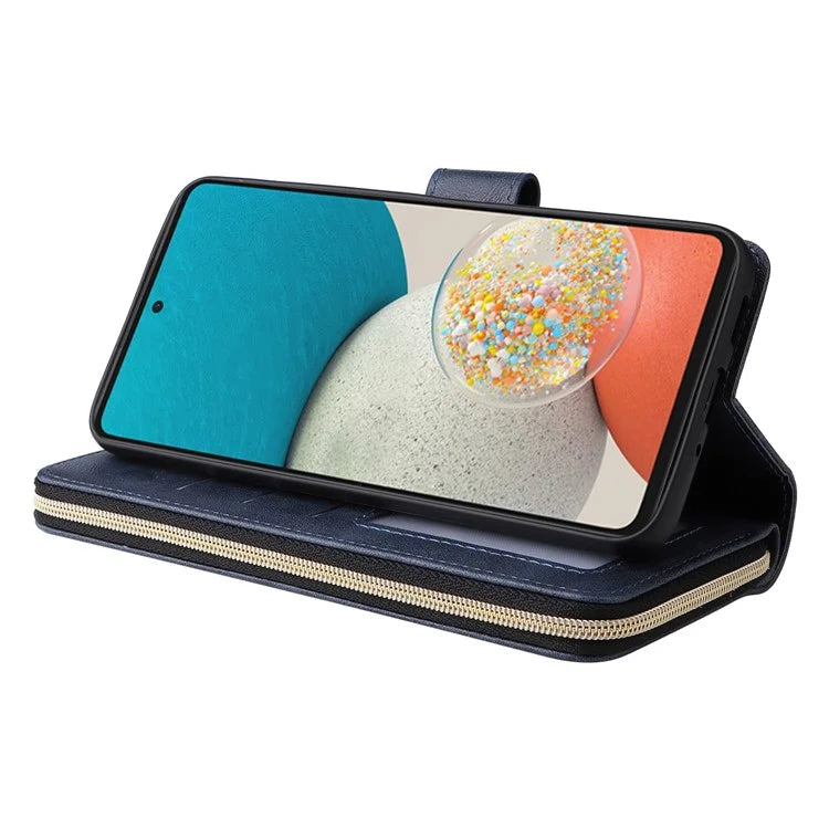 For Samsung Galaxy A53 5G Case Card Slots Zipper Wallet Leather Phone Cover