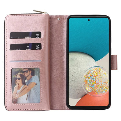 For Samsung Galaxy A53 5G Case Card Slots Zipper Wallet Leather Phone Cover