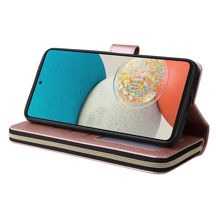 For Samsung Galaxy A53 5G Case Card Slots Zipper Wallet Leather Phone Cover