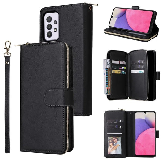 For Samsung Galaxy A33 5G Zipper Wallet Case Card Slots Leather Phone Cover
