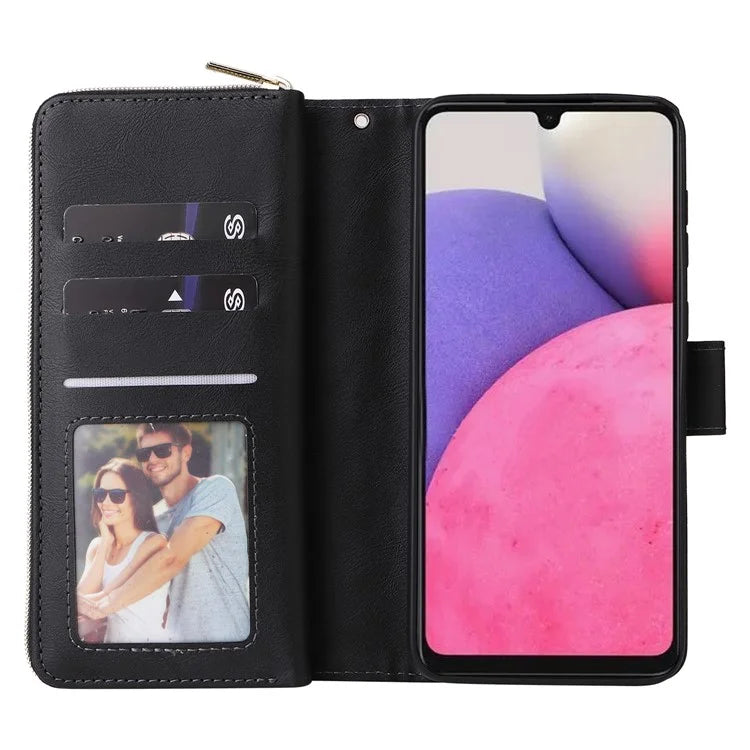 For Samsung Galaxy A33 5G Zipper Wallet Case Card Slots Leather Phone Cover