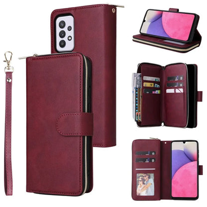 For Samsung Galaxy A33 5G Zipper Wallet Case Card Slots Leather Phone Cover