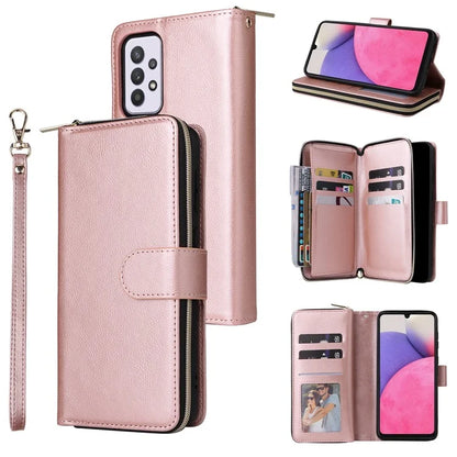 For Samsung Galaxy A33 5G Zipper Wallet Case Card Slots Leather Phone Cover