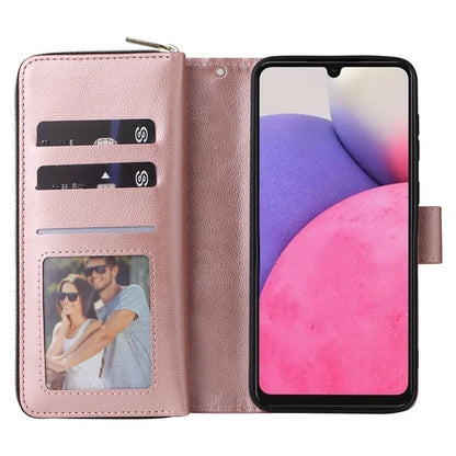 For Samsung Galaxy A33 5G Zipper Wallet Case Card Slots Leather Phone Cover