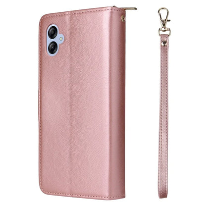 For Samsung Galaxy A04e 4G / F04 4G / M04 4G Case Zipper Leather Phone Cover 9 Card Slots