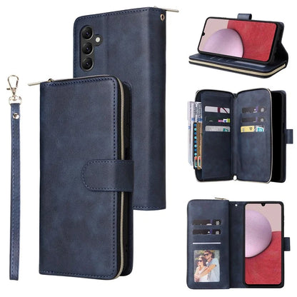 For Samsung Galaxy A14 5G Case 9 Card Slots PU Leather Zipper Phone Cover