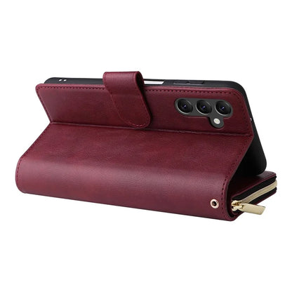 For Samsung Galaxy A14 5G Case 9 Card Slots PU Leather Zipper Phone Cover