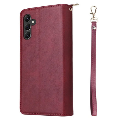 For Samsung Galaxy A14 5G Case 9 Card Slots PU Leather Zipper Phone Cover