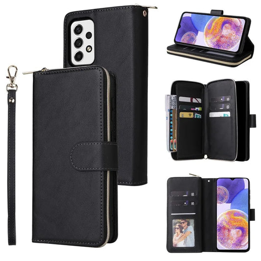 For Samsung Galaxy A23 4G / M23 5G / A23 5G (Global Version) Case Card Slots Leather Phone Cover