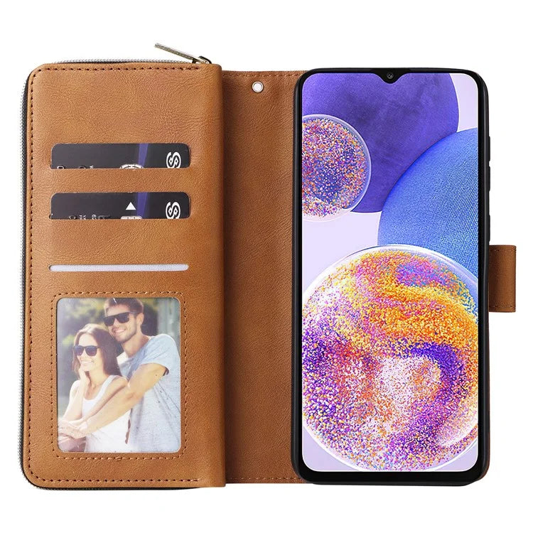 For Samsung Galaxy A23 4G / M23 5G / A23 5G (Global Version) Case Card Slots Leather Phone Cover