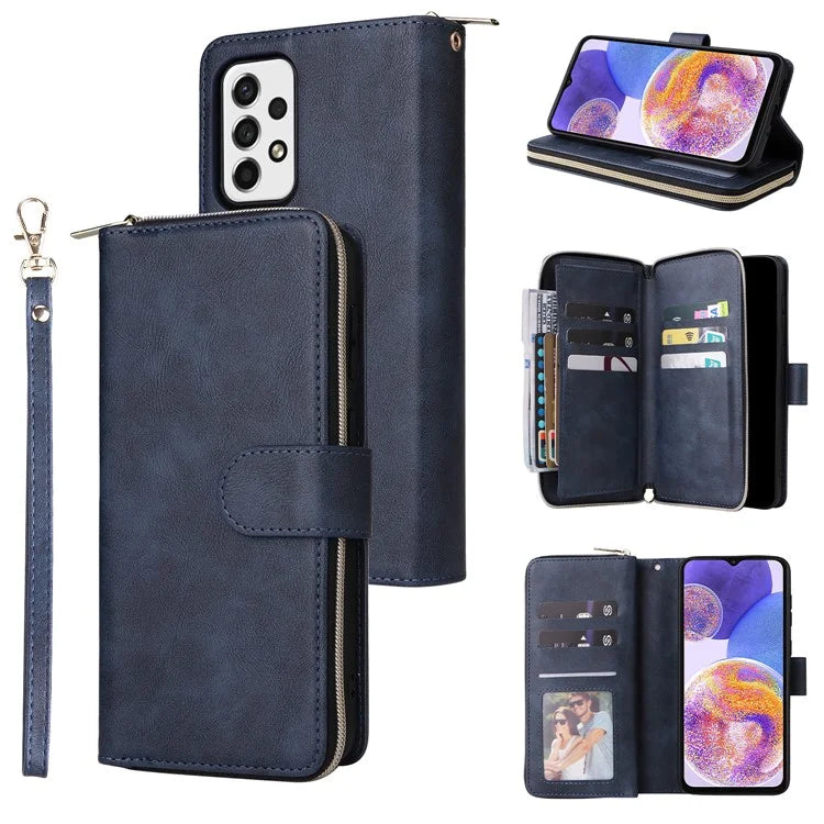 For Samsung Galaxy A23 4G / M23 5G / A23 5G (Global Version) Case Card Slots Leather Phone Cover