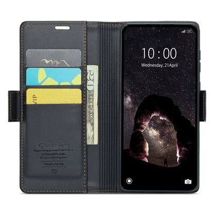CASEME 023 Series For Xiaomi Redmi Note 13 5G Case Leather Folio Phone Cover RFID Blocking