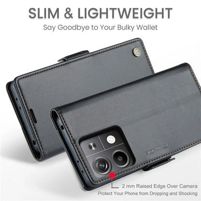 CASEME 023 Series For Xiaomi Redmi Note 13 5G Case Leather Folio Phone Cover RFID Blocking