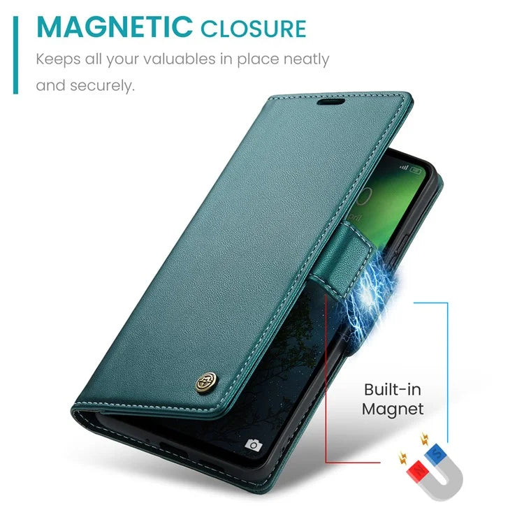 CASEME 023 Series For Xiaomi Redmi Note 13 5G Case Leather Folio Phone Cover RFID Blocking