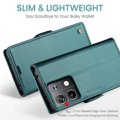 CASEME 023 Series For Xiaomi Redmi Note 13 5G Case Leather Folio Phone Cover RFID Blocking