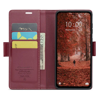 CASEME 023 Series For Xiaomi Redmi Note 13 5G Case Leather Folio Phone Cover RFID Blocking