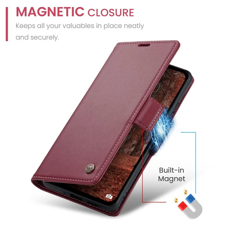 CASEME 023 Series For Xiaomi Redmi Note 13 5G Case Leather Folio Phone Cover RFID Blocking