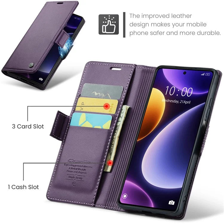 CASEME 023 Series For Xiaomi Poco F5 5G / Redmi Note 12 Turbo Case Wallet Leather Phone Cover
