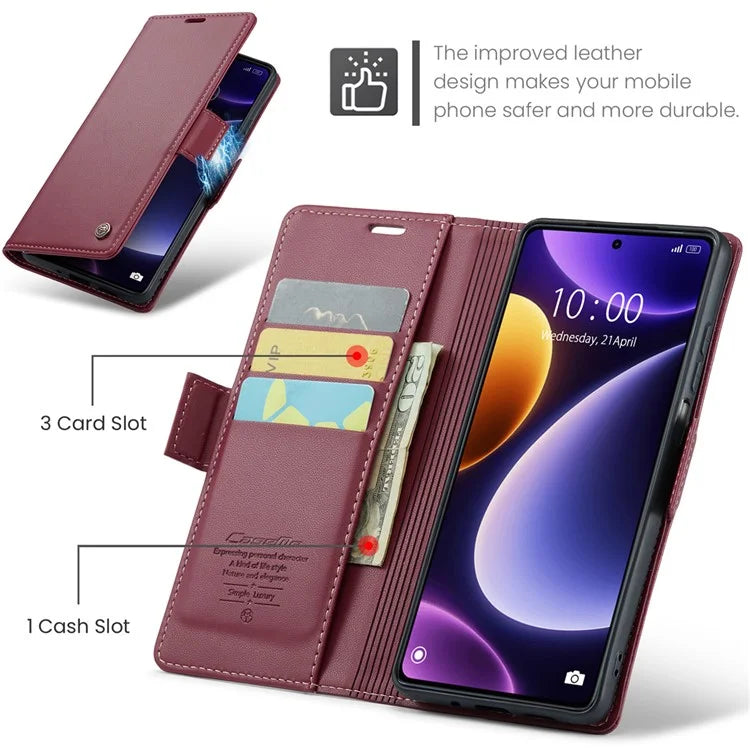 CASEME 023 Series For Xiaomi Poco F5 5G / Redmi Note 12 Turbo Case Wallet Leather Phone Cover