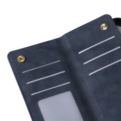 For iPhone 16 Pro Max Case Rivet Decor PU Leather Zipper Wallet Cover