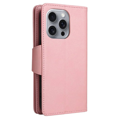 For iPhone 16 Pro Max Case Rivet Decor PU Leather Zipper Wallet Cover