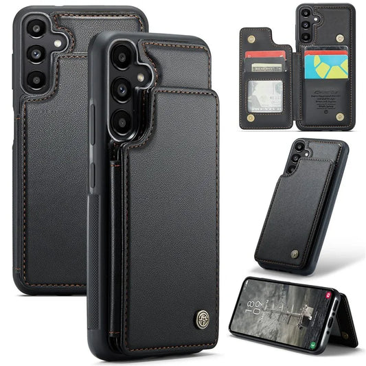CASEME C22 Series For Samsung Galaxy A35 5G Case Leather+TPU Cover RFID Blocking Card Slots